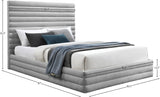 Maxwell Contemporary Bed – Luxurious Cream Linen Texture with Deep Channel Tufting for Elegance