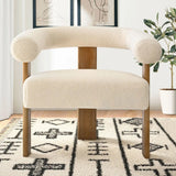 Maye Beige Boucle Upholstered Living Room Chair (1-Piece)