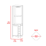 TUHOME Hans Corner Bar Cabinet with Five Built-In Wine Rack, Two Spacious Shelves, Cup Rack and Freestanding Home Bar Storage for Compact Corners, Modern Entertainment and Wine Organization