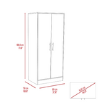 Tuhome Ambery 180 Armoire with Two Shelves, Double Doors, Metal Rod, One Large Drawer, Modern Storage Solution for Bedroom or Closet