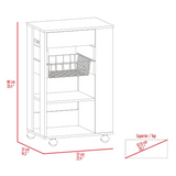 Blosson Kitchen Cart, One Drawer, Two Open Shelves, Four Casters
