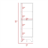 Tuhome Pamplona Microwave Tall Cabinet with Spacious Counter Surface, Multiple Storage Shelves, Upper and Lower Double Door Cabinets, Integrated Cable Management and Large Vertical Design for Modern Kitchens