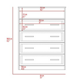 Sanna Four Drawer Dresser, One Open Shelf