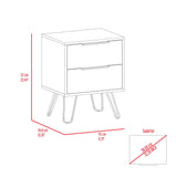 Augusta 2 Nightstand, Harpin Legs, Two Drawers