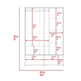 Rosie Armoire, Two Open Shelves, Double Door, Five Shelves, Hanging Rod