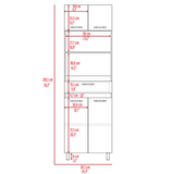 Tuhome Caribe Microwave Cabinet with Four Legs, One Drawer, and Open Storage, Ideal for Kitchen, Dining Room, or Small Spaces