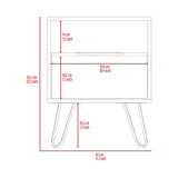 Augusta Nightstand, Single Drawer, Hairpin Legs