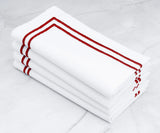 Magenta Double Line Embroidery Napkins
