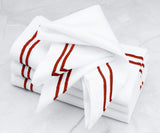 Magenta Double Line Embroidery Napkins