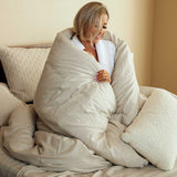 Melange Bamboo Cotton Duvet Cover - Sand