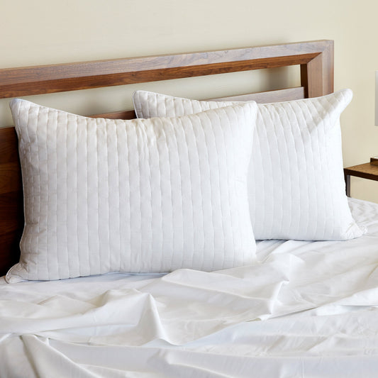 Melange Bamboo Standard Shams, Vertical, 2-pack - Snow - Final Sale/No Returns