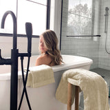 Melange Bamboo Cotton Bath Sheet 3 Piece Set - Sand