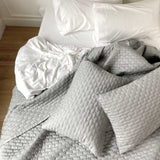 Melange Bamboo Cotton Quilted Coverlet - Silver
