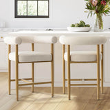 Melbourne 24" Boucle Counter Stool with Arms (Set of 3)