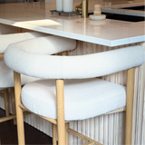 Melbourne 24" Boucle Counter Stool with Arms (Set of 3)