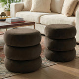 Mellow Modern Round Velvet Ottoman With Storage