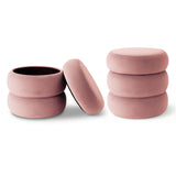 Mellow Modern Round Velvet Ottoman With Storage