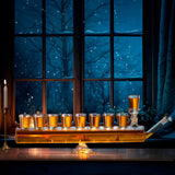 Menorah Decanter Set - Decanter & 8 Piece Shot Glass Set - 34 OZ