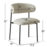 Merida Upholstered Dining Chair With Metal Legs (Set of 2)