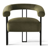 Mia Modern Velvet Accent Chair with Arms (1-Piece)