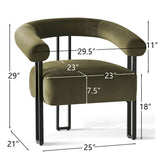 Mia Modern Velvet Accent Chair with Arms (1-Piece)