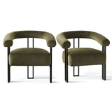 Mia Modern Velvet Accent Chair with Arms (1-Piece)