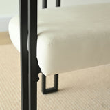 Mia 48.5" Modern Velvet Bench Loveseat