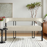Mia 48.5" Modern Velvet Bench Loveseat