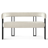 Mia 48.5" Modern Velvet Bench Loveseat