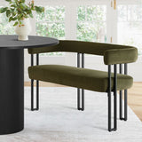 Mia 48.5" Modern Velvet Bench Loveseat