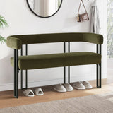 Mia 48.5" Modern Velvet Bench Loveseat