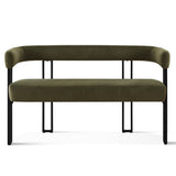 Mia 48.5" Modern Velvet Bench Loveseat