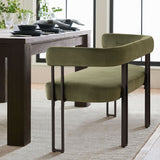 Mia 48.5" Modern Velvet Bench Loveseat