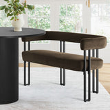 Mia 48.5" Modern Velvet Bench Loveseat
