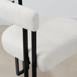 Mia Upholstered Tweed Dining Chair with Arms (Set of 2)