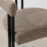 Mia Upholstered Tweed Dining Chair with Arms (Set of 2)