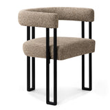 Mia Upholstered Tweed Dining Chair with Arms (Set of 2)