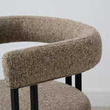 Mia Upholstered Tweed Dining Chair with Arms (Set of 2)