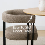 Mia Upholstered Tweed Dining Chair with Arms (Set of 2)