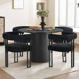 Mia Upholstered Chenille Dining Chair with Arms (Set of 2)