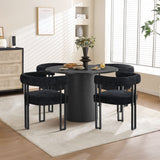 Mia Upholstered Chenille Dining Chair with Arms (Set of 2)
