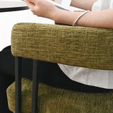 Mia Upholstered Chenille Dining Chair with Arms (Set of 2)