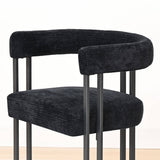 Mia Upholstered Chenille Dining Chair with Arms (Set of 2)