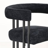 Mia Upholstered Chenille Dining Chair with Arms (Set of 2)