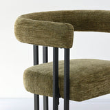 Mia Upholstered Chenille Dining Chair with Arms (Set of 2)