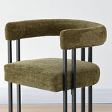 Mia Upholstered Chenille Dining Chair with Arms (Set of 4)