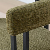 Mia Upholstered Chenille Dining Chair with Arms (Set of 2)