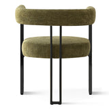 Mia Upholstered Chenille Dining Chair with Arms (Set of 2)
