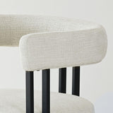 Mia Upholstered Chenille Dining Chair with Arms (Set of 4)