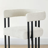 Mia Upholstered Chenille Dining Chair with Arms (Set of 4)